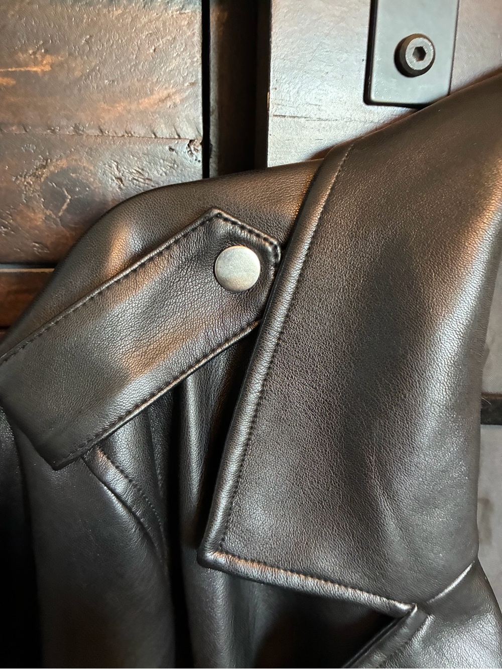 INC Macy’s Black Faux Leather Moto Jacket-XL Women’s - Picture 7 of 11